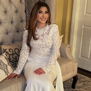White Long Sleeve Gown